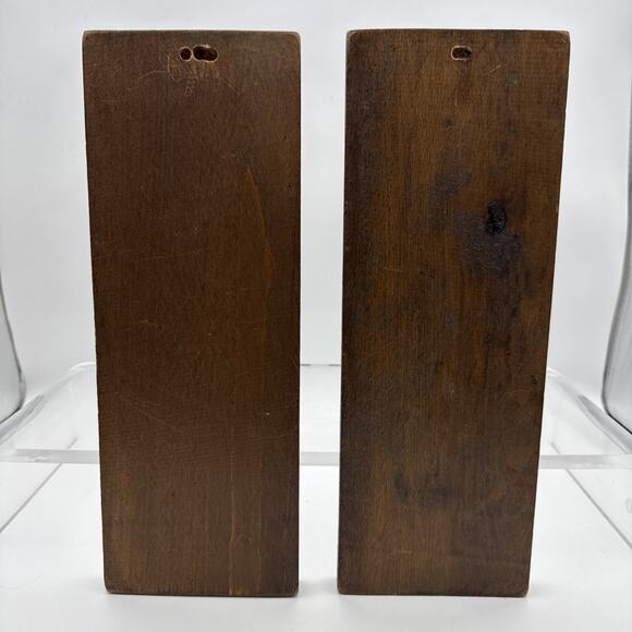 Pair 14” Vintage Wooden Cookie Molds German Dutch Carved Wood Wall Decor Kitchen - Picture 8 of 15